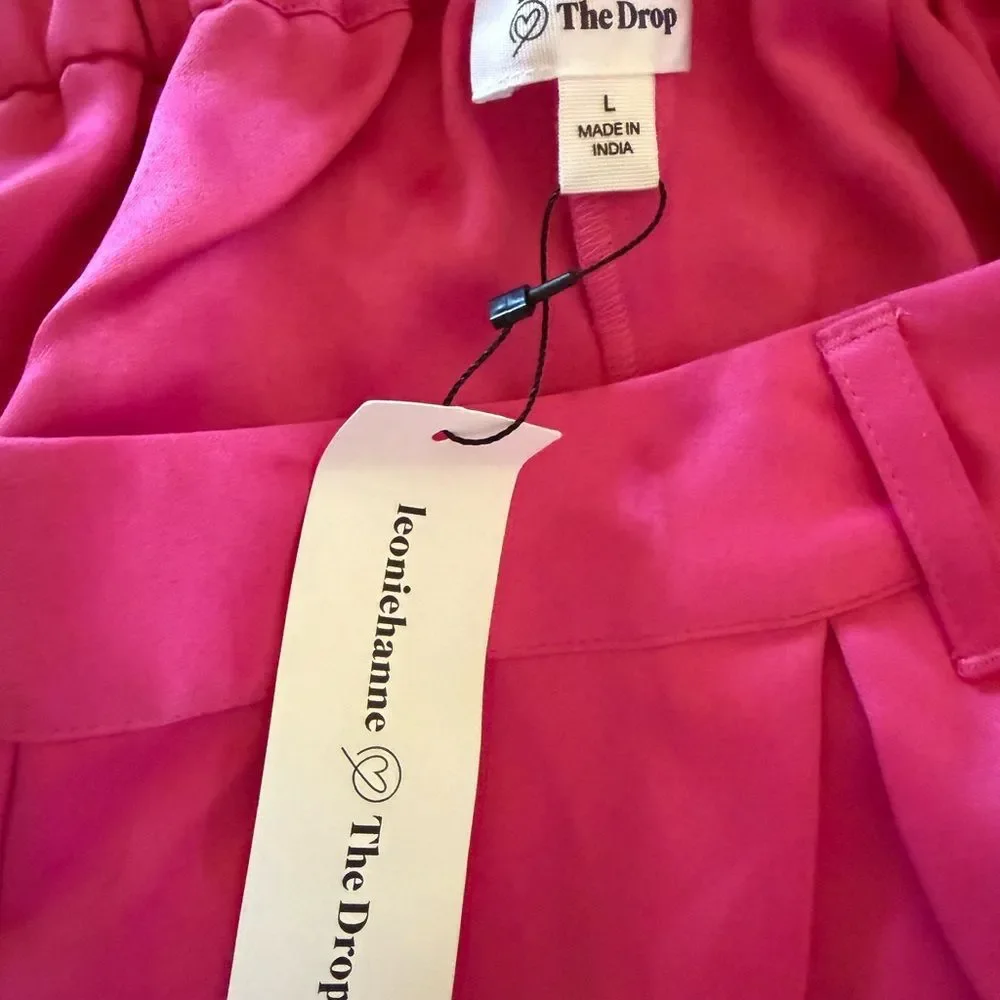 The Drop Leoniehanne Fuchsia Wide Leg Pant Large